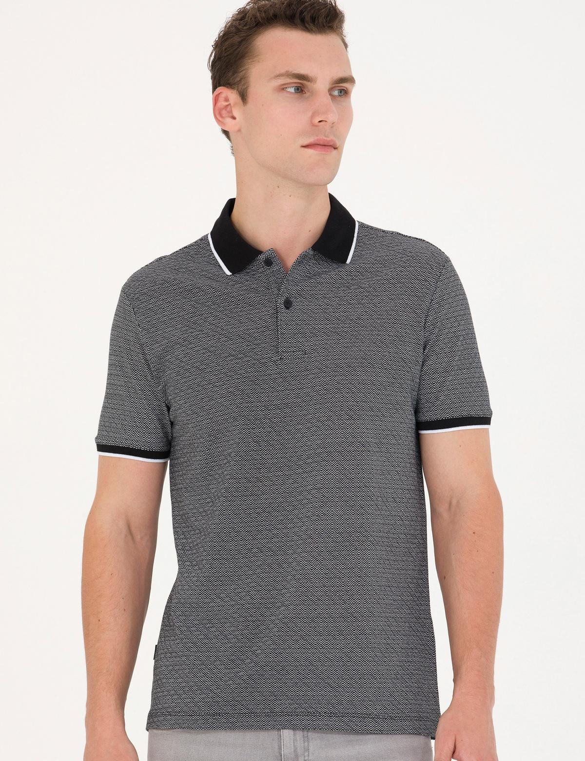 Siyah Slim Fit Polo Yaka Tişört