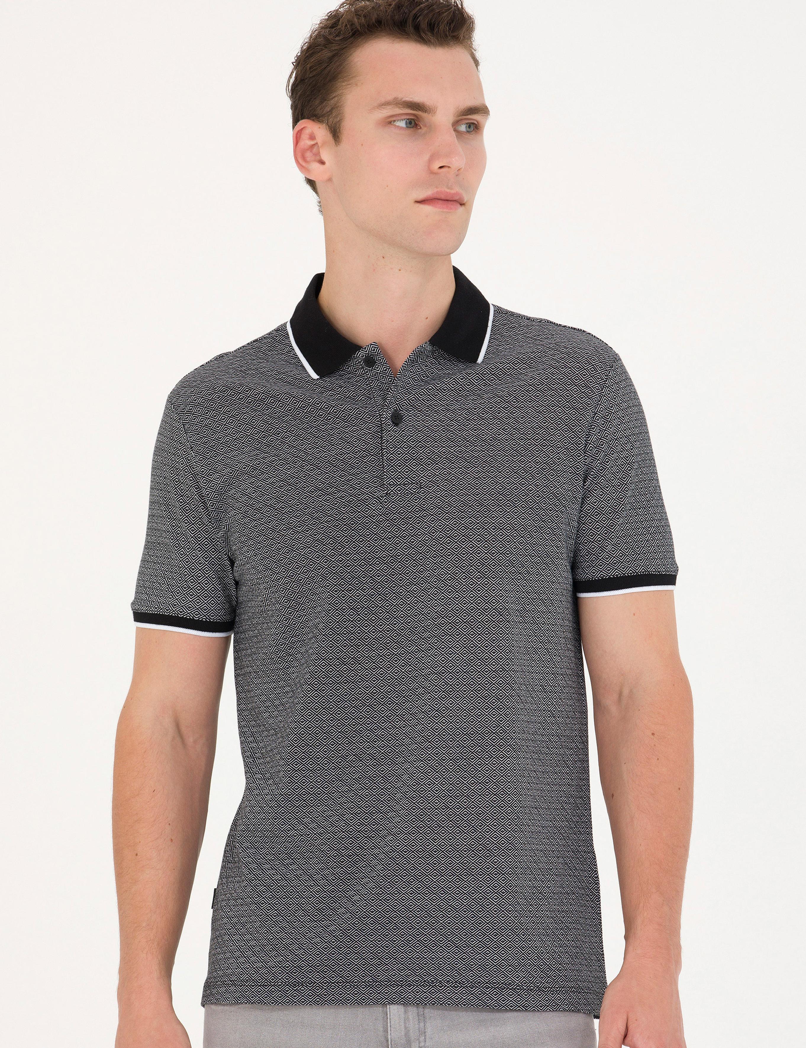 Siyah Slim Fit Polo Yaka Tişört