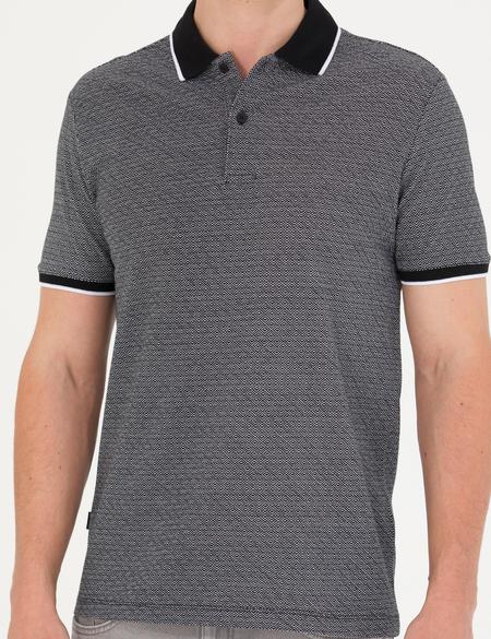 Siyah Slim Fit Polo Yaka Tişört - 50273588019