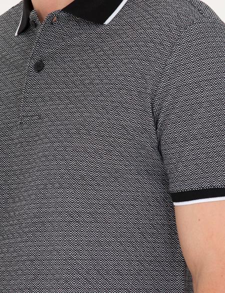 Siyah Slim Fit Polo Yaka Tişört - 50273588019