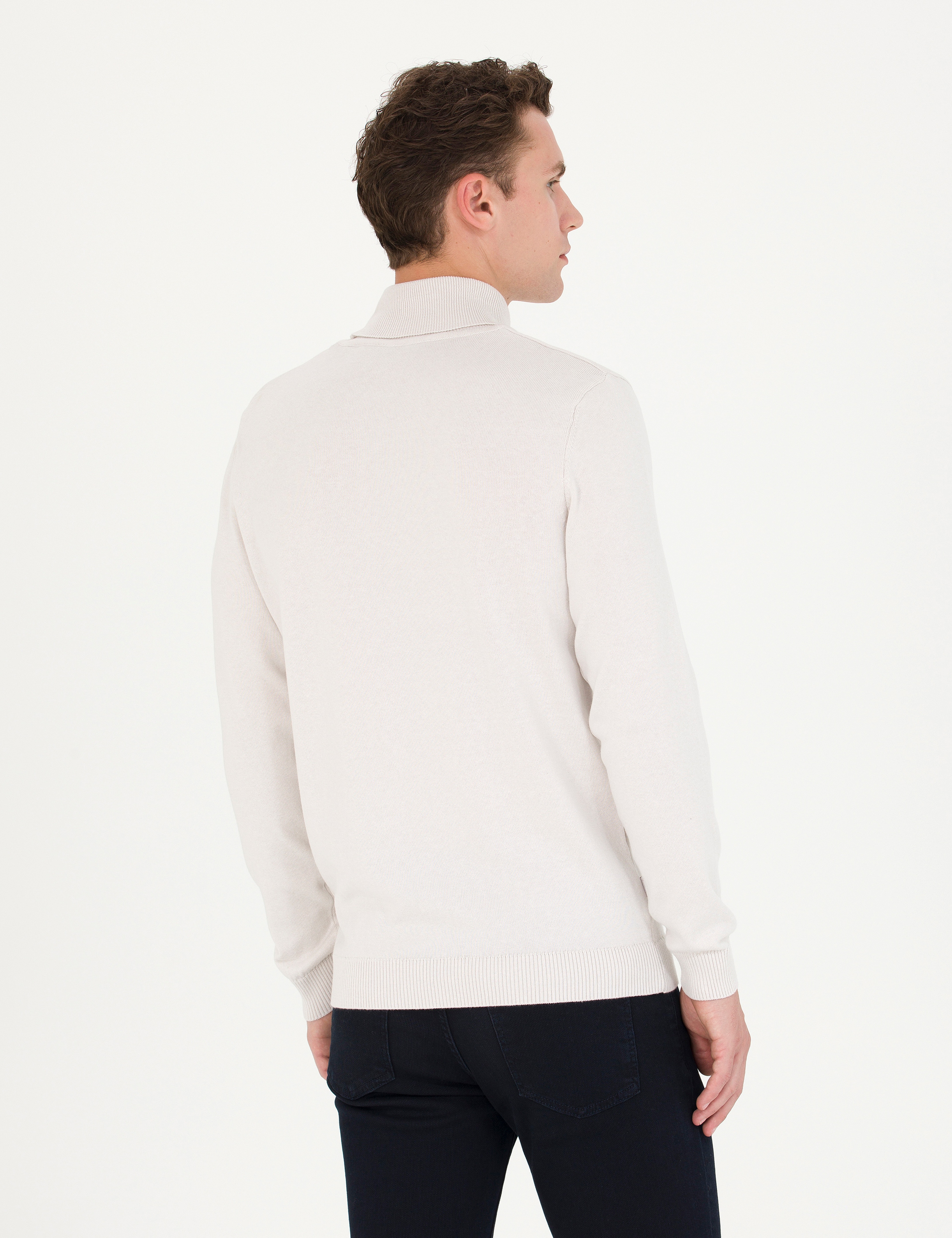 Taş Slim Fit Balıkçı Yaka Basic Triko Kazak
