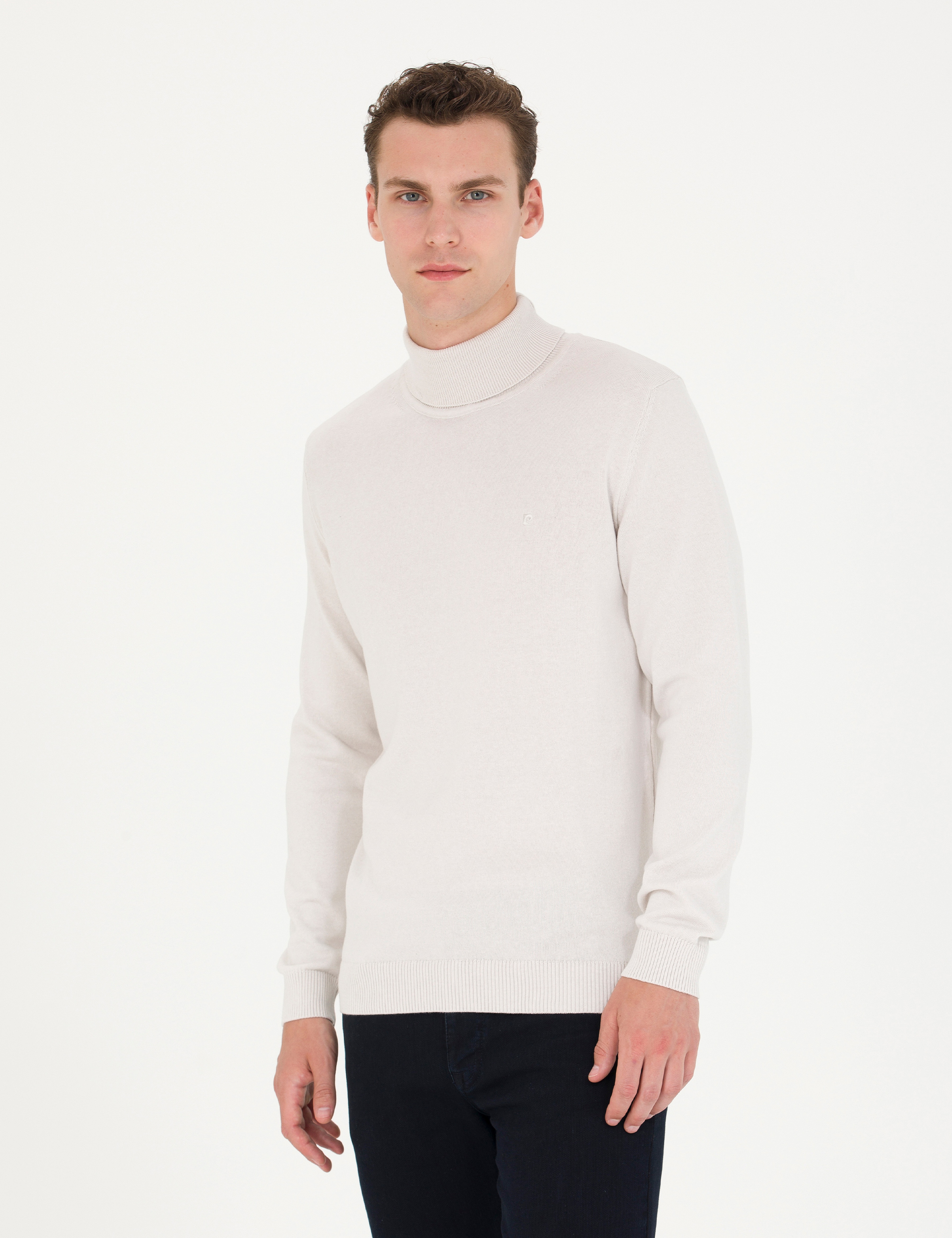 Taş Slim Fit Balıkçı Yaka Basic Triko Kazak