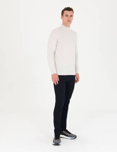Taş Slim Fit Balıkçı Yaka Basic Triko Kazak
