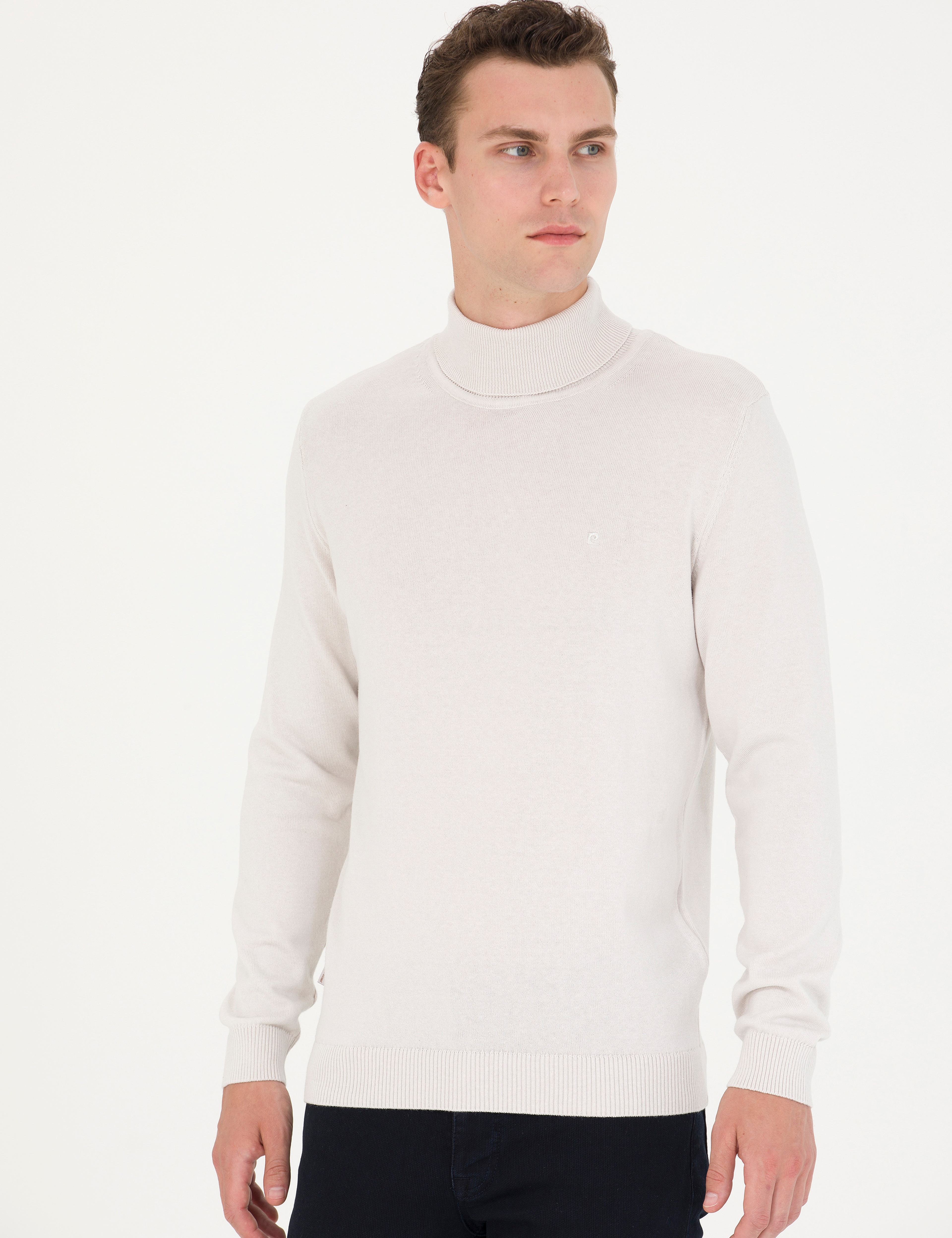 Taş Slim Fit Balıkçı Yaka Basic Triko Kazak - Image 1