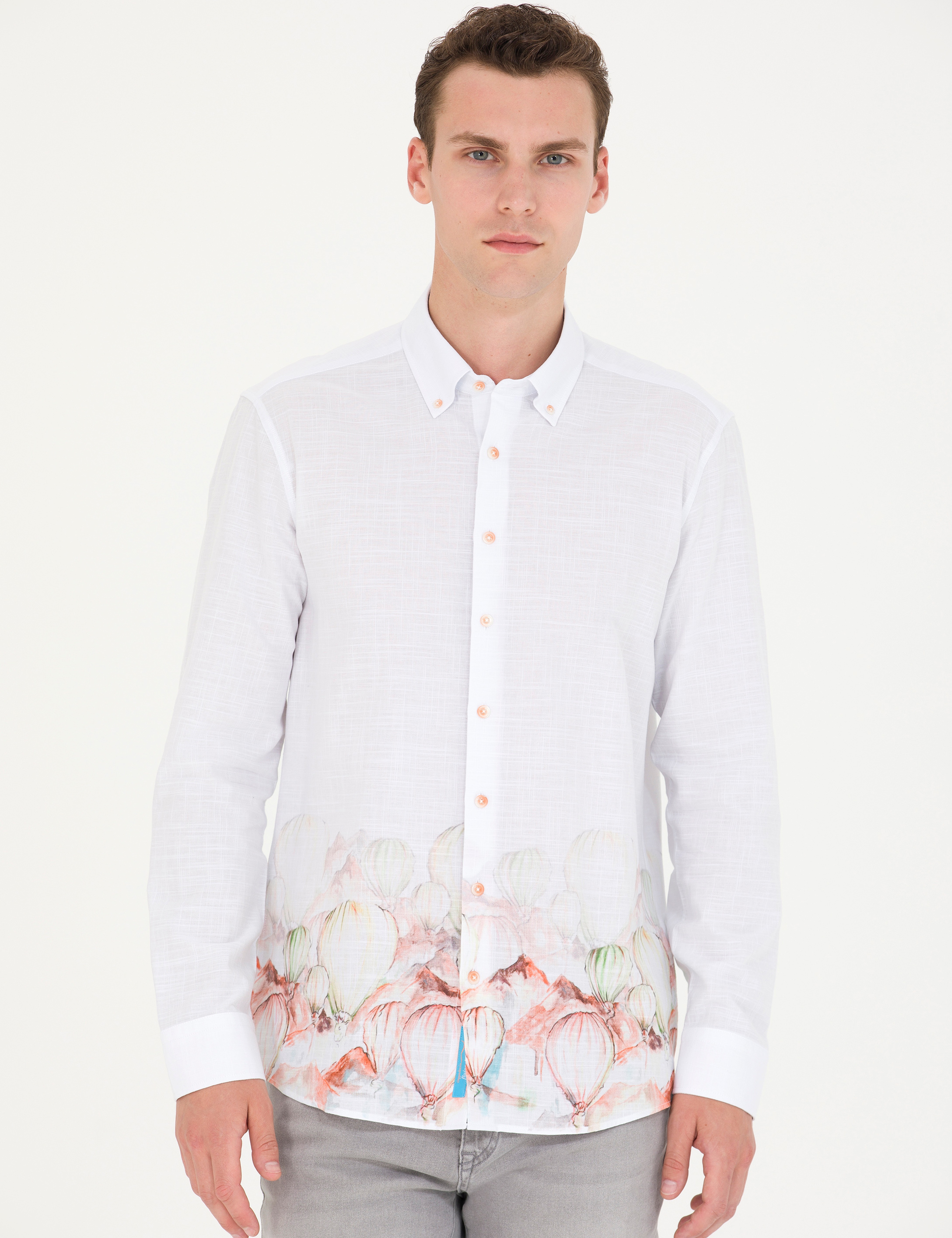 Açık Yeşil Regular Fit Uzun Kollu Gömlek - Image 1