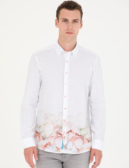 Açık Yeşil Regular Fit Uzun Kollu Gömlek - 50265051026