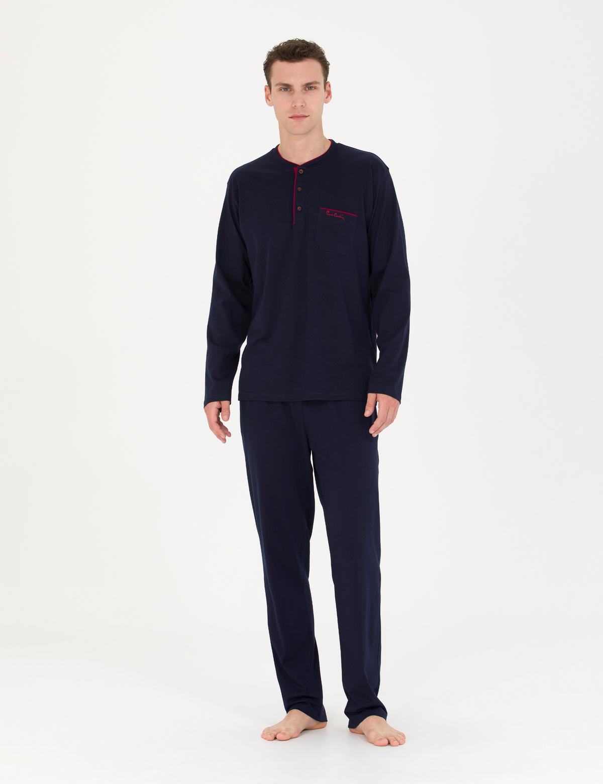 Lacivert Damat Çeyiz 4'lü Pijama Set Takım