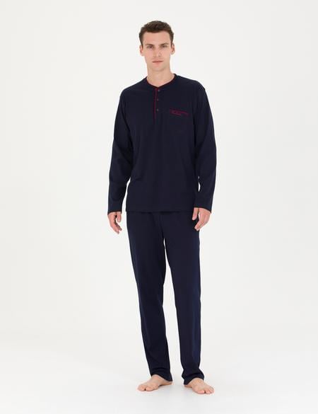 Lacivert Damat Çeyiz 4'lü Pijama Set Takım - 50283576007