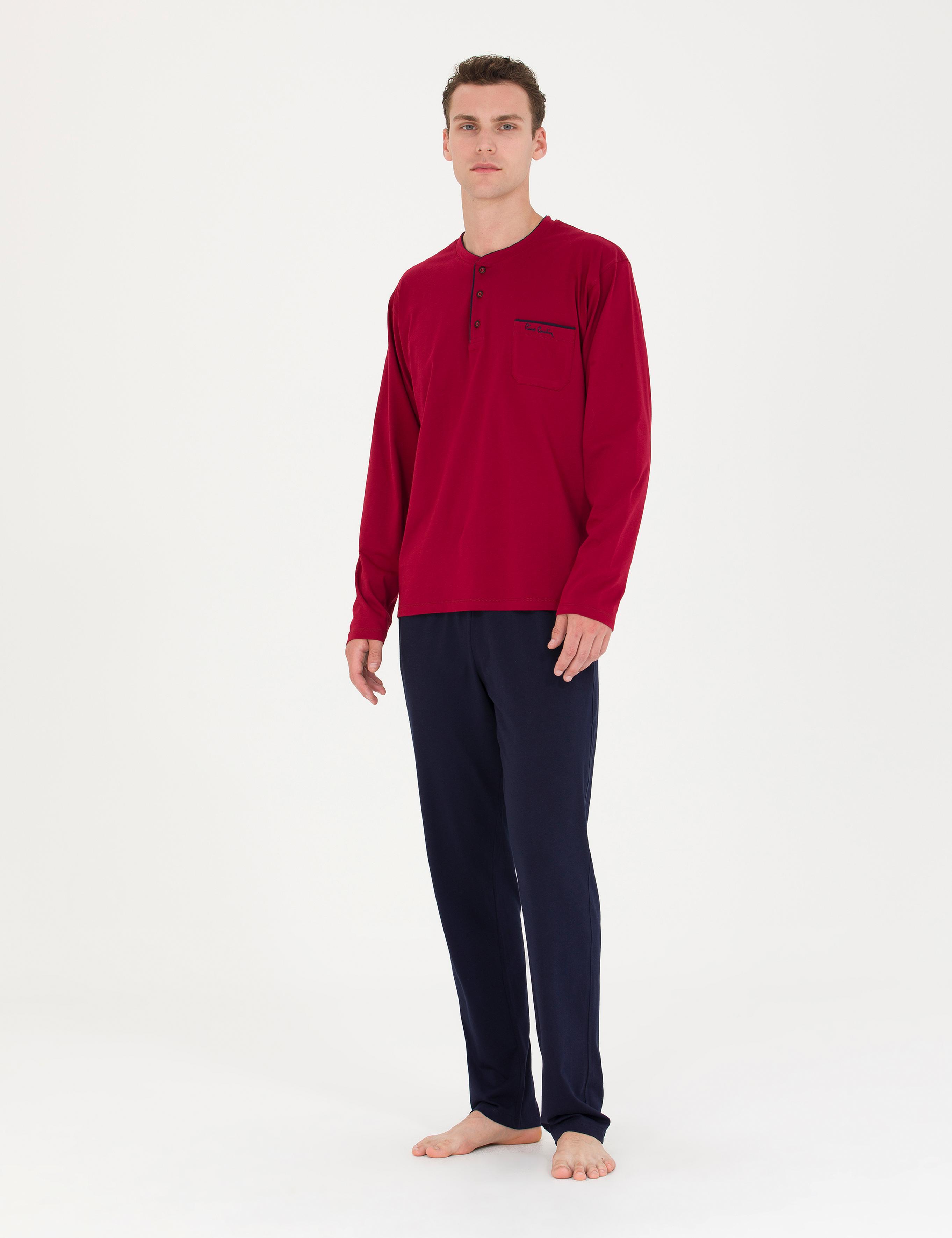 Bordo Damat Çeyiz 4'lü Pijama Set Takım