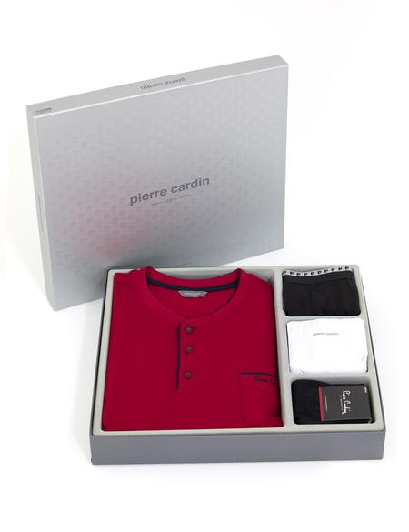 Bordo Damat Çeyiz 4'lü Pijama Set Takım - 50283576008