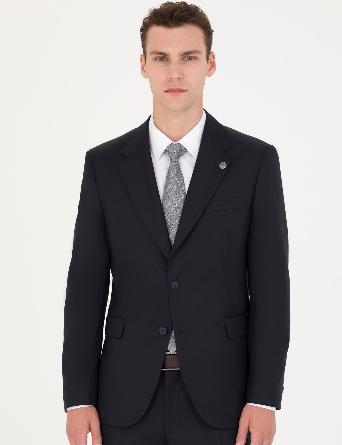 %100 Yün Lacivert Klasik Takım Elbise - 50275547044