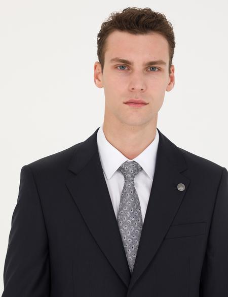 %100 Yün Lacivert Klasik Takım Elbise - 50275547044