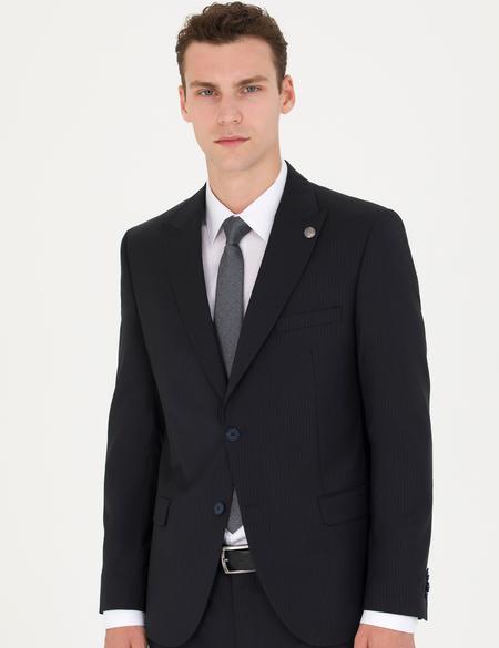 Lacivert Çizgi Detaylı Spor Takım Elbise - 50274896008