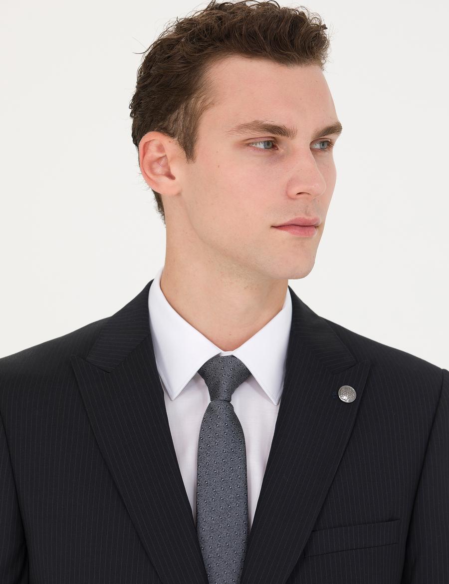 Lacivert Çizgi Detaylı Spor Takım Elbise