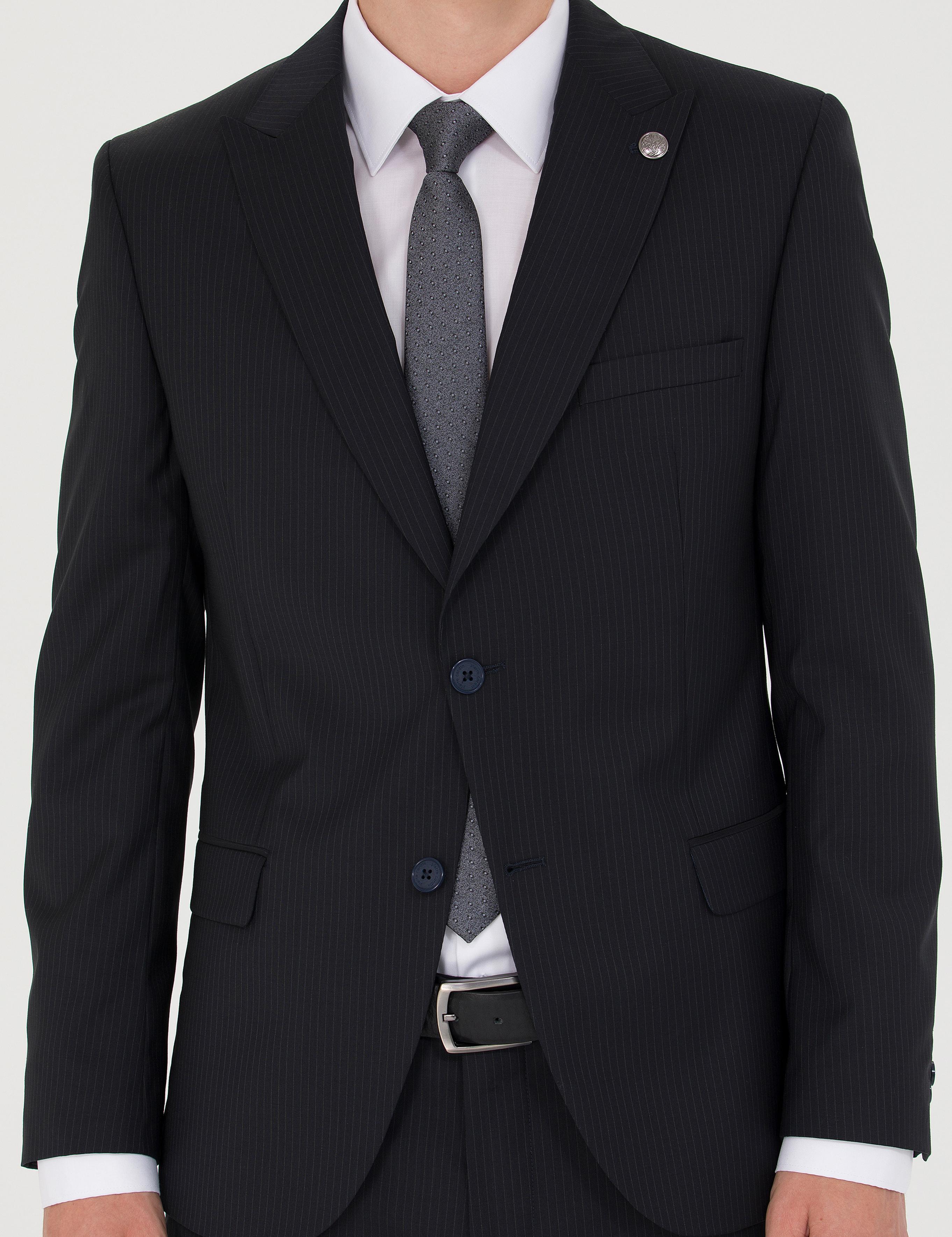 Lacivert Çizgi Detaylı Spor Takım Elbise