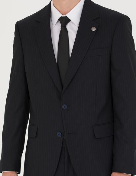 Lacivert Çizgi Detaylı Spor Takım Elbise - 50275561044