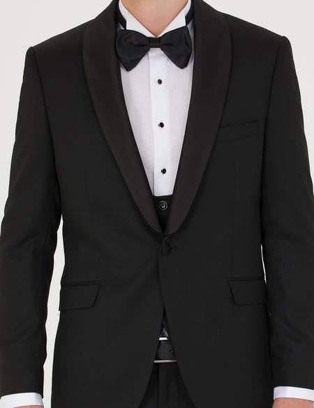 Siyah Yelekli Damatlık Smokin - 50266598014