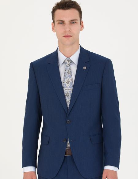 İndigo Çizgi Detaylı Takım Elbise - 50277300041