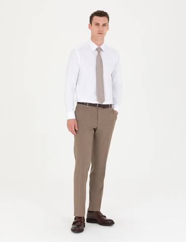 Beyaz Slim Fit Uzun Kollu Gömlek