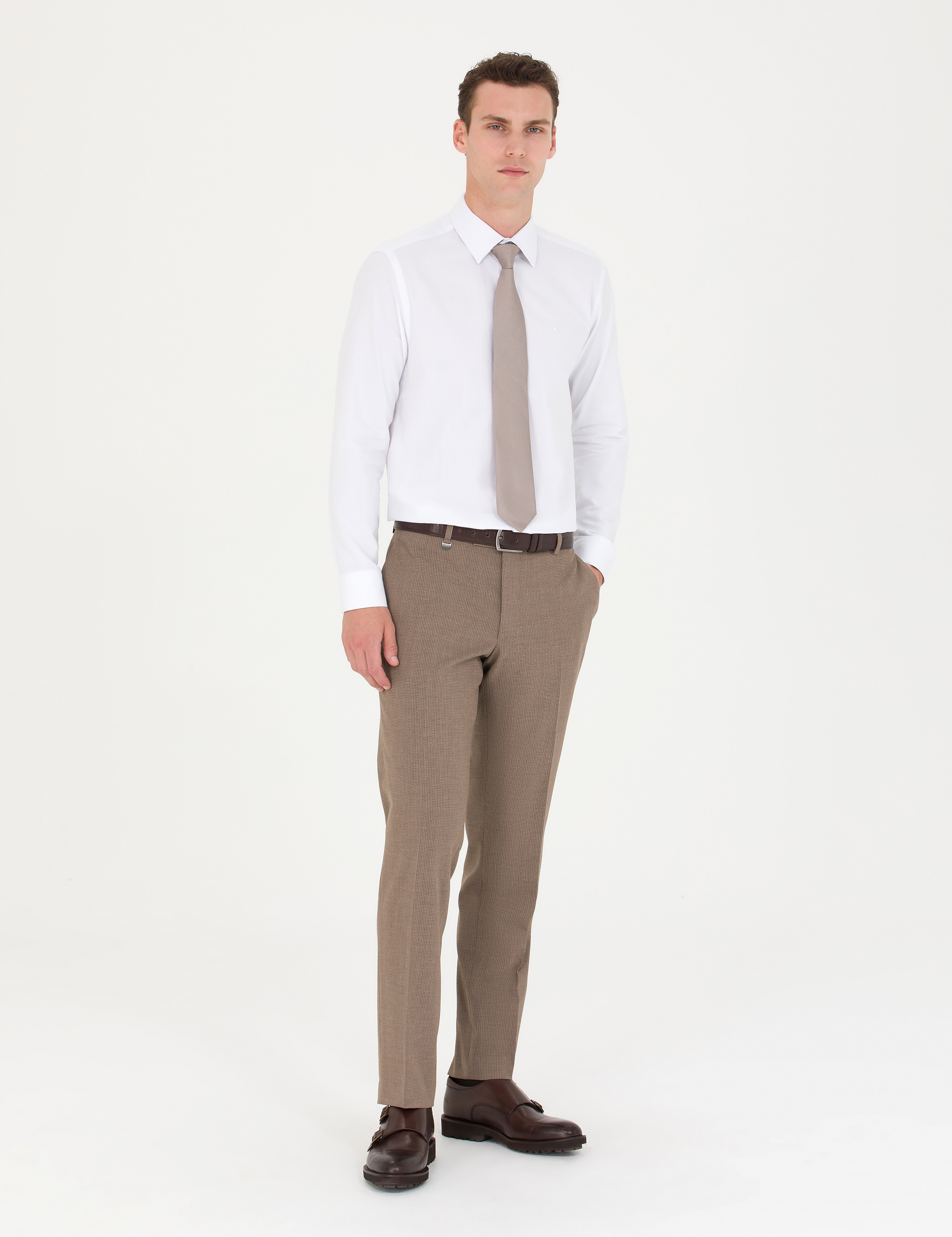 Beyaz Slim Fit Uzun Kollu Gömlek - Image 4