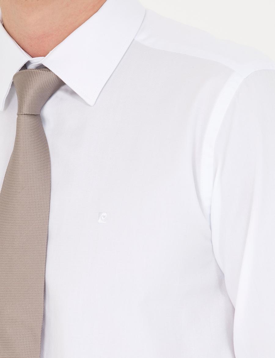 Beyaz Slim Fit Uzun Kollu Gömlek