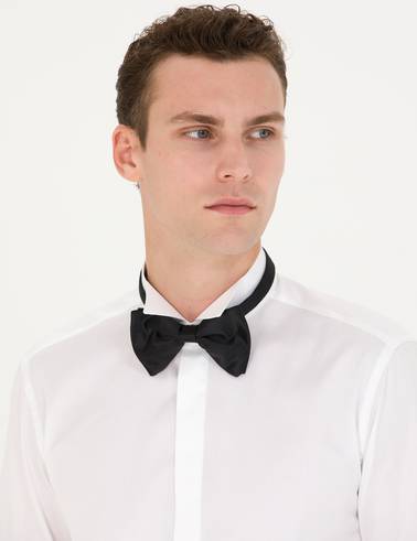 Beyaz Slim Fit Smokin Gömlek