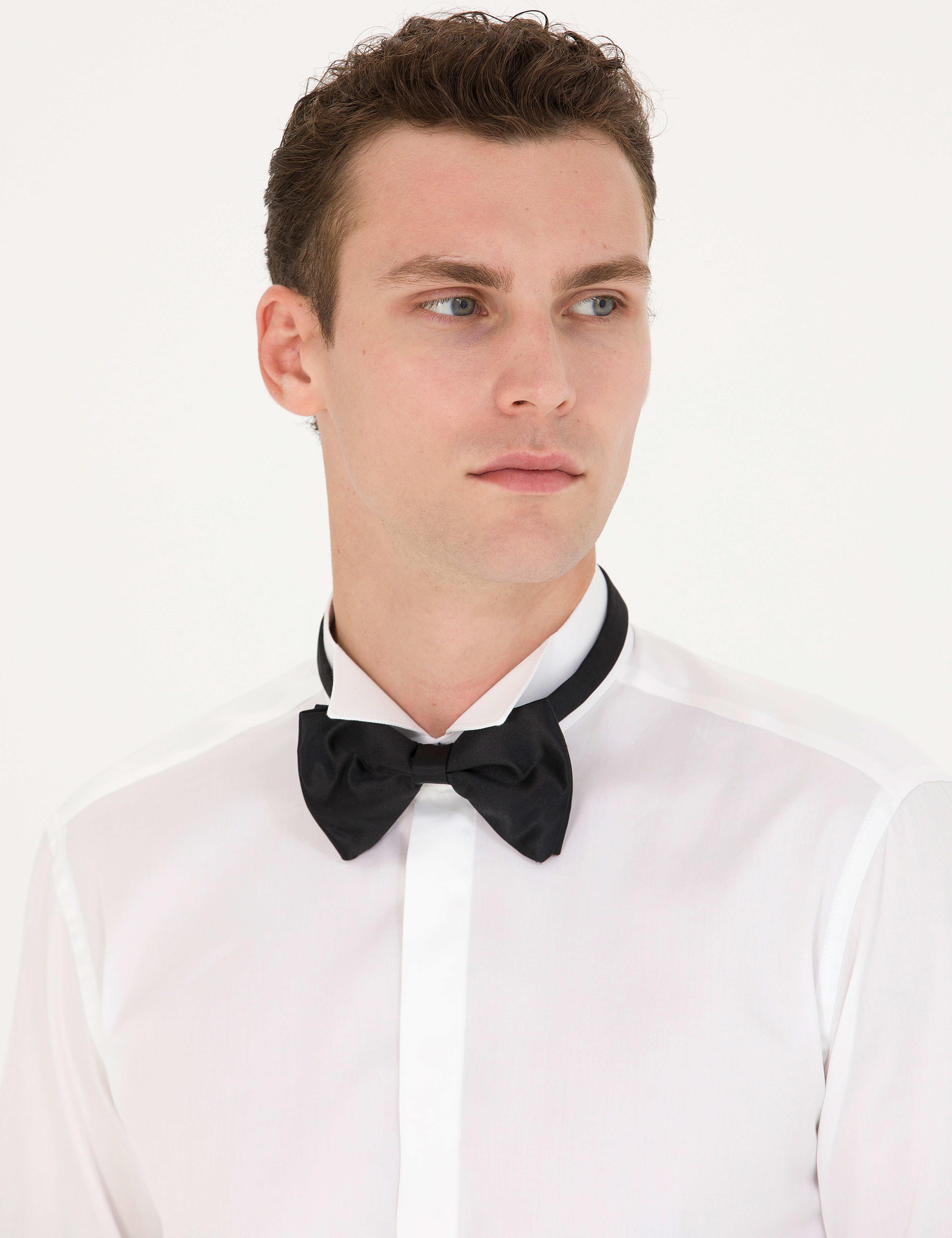 Beyaz Slim Fit Smokin Gömlek