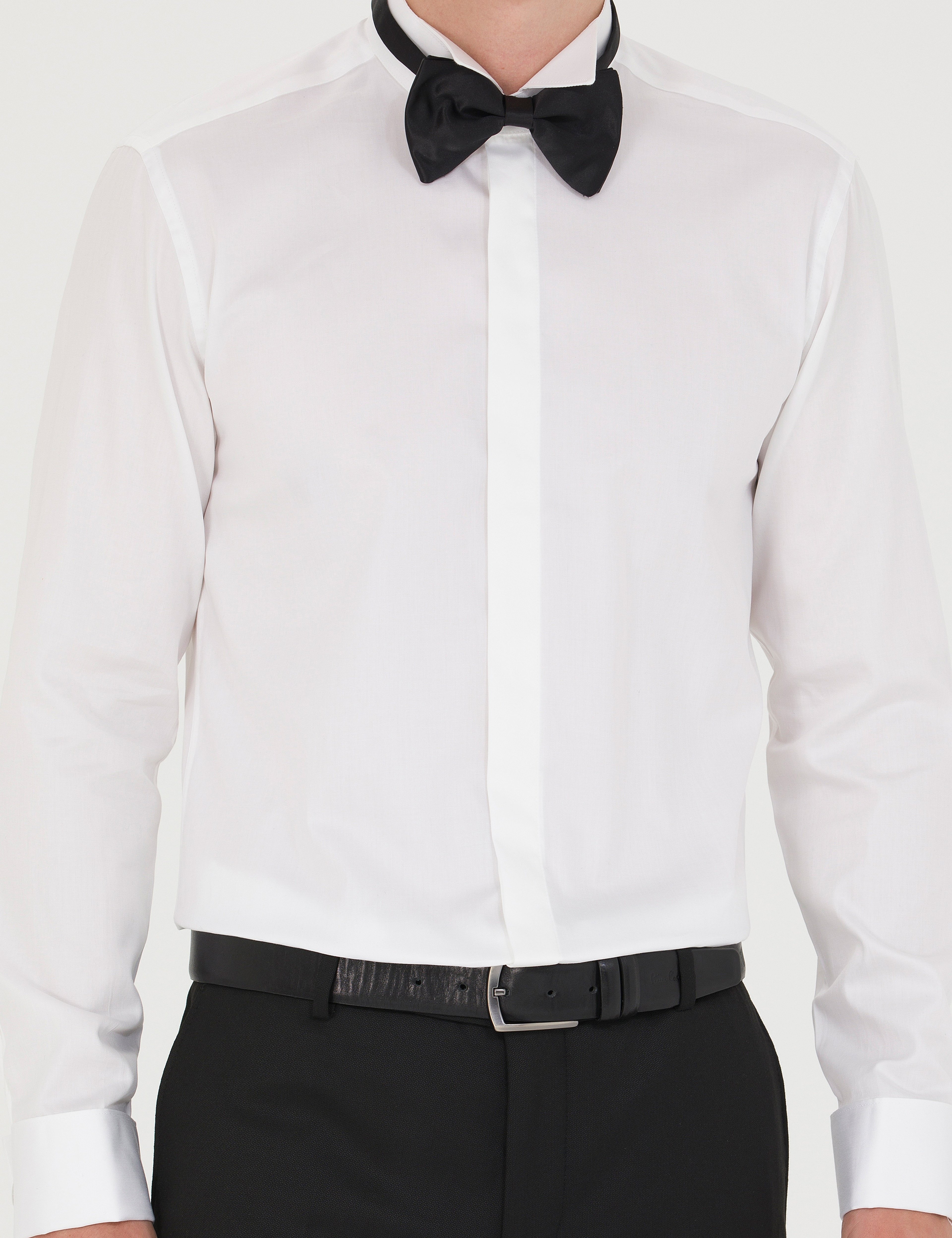 Beyaz Slim Fit Smokin Gömlek