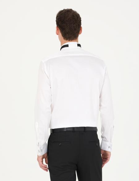 Beyaz Slim Fit Smokin Gömlek - 50277143007