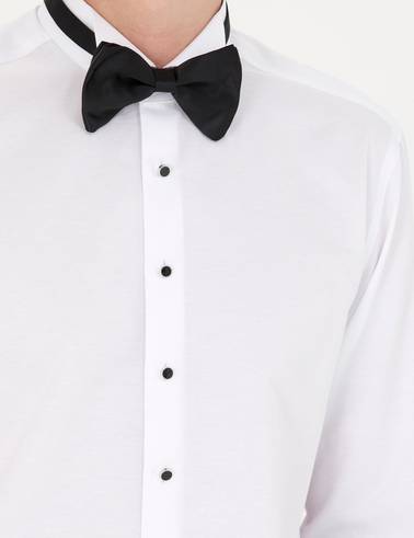 Beyaz Slim Fit Smokin Gömlek