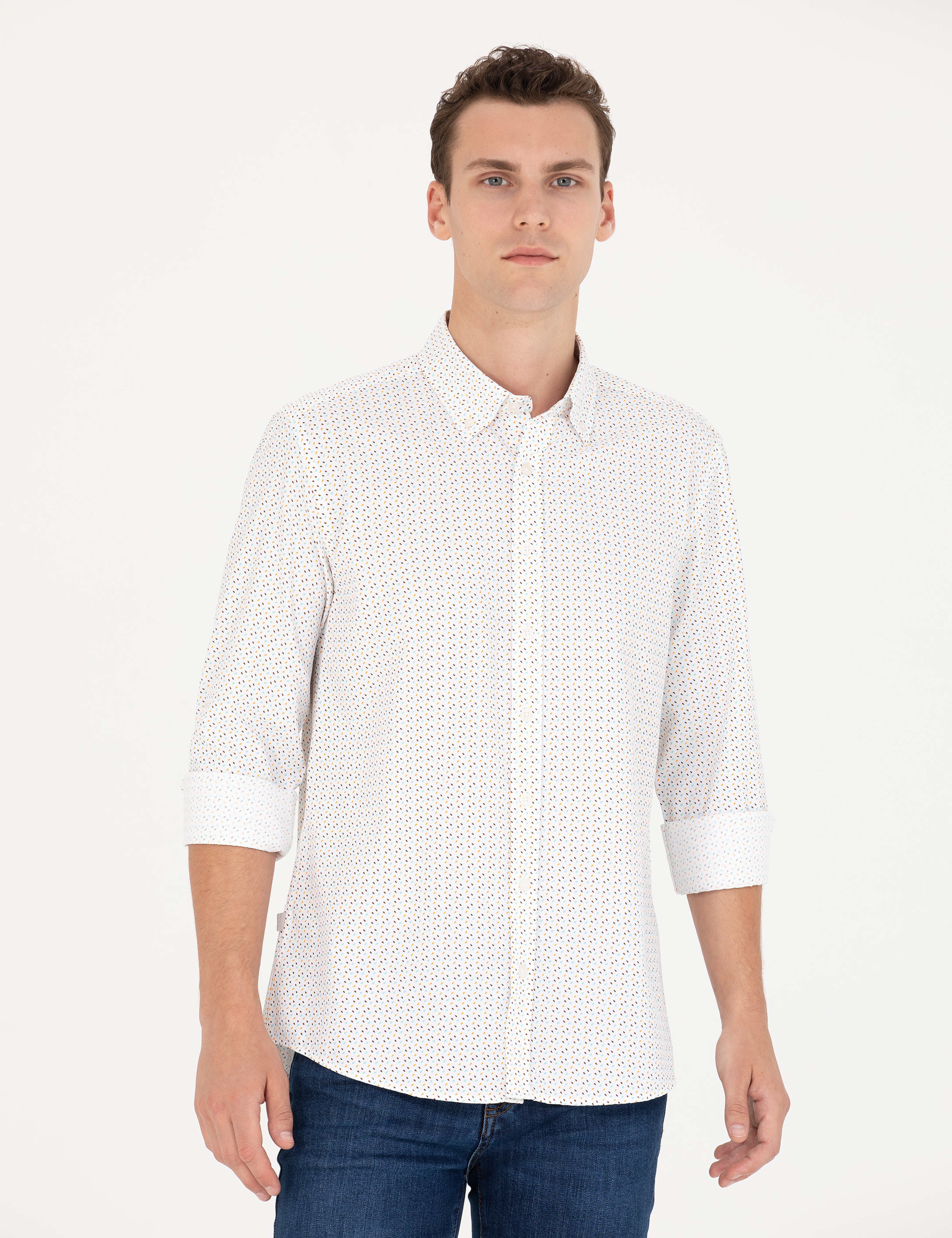 Yavruağzı Slim Fit Uzun Kollu Gömlek