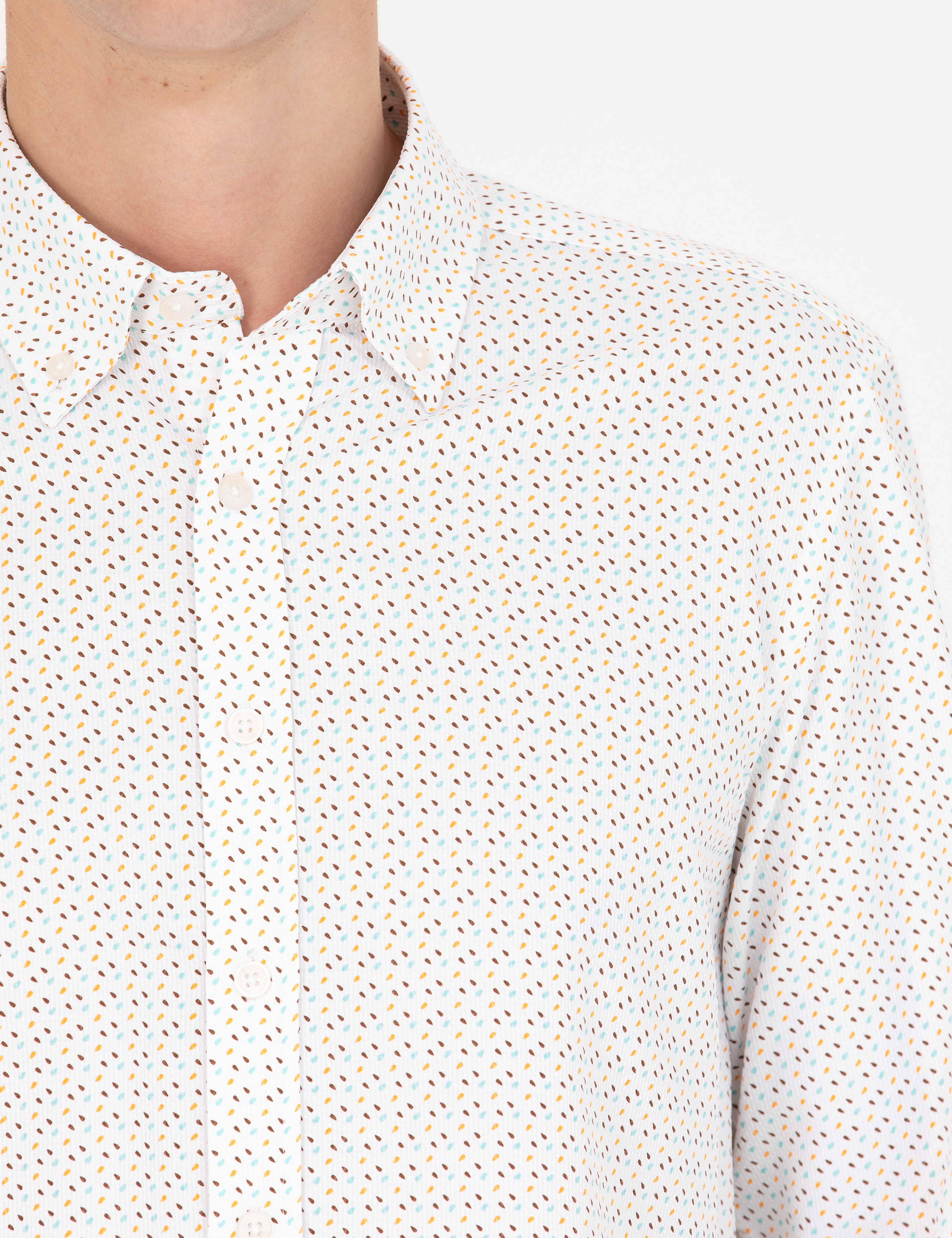 Yavruağzı Slim Fit Uzun Kollu Gömlek - Image 7