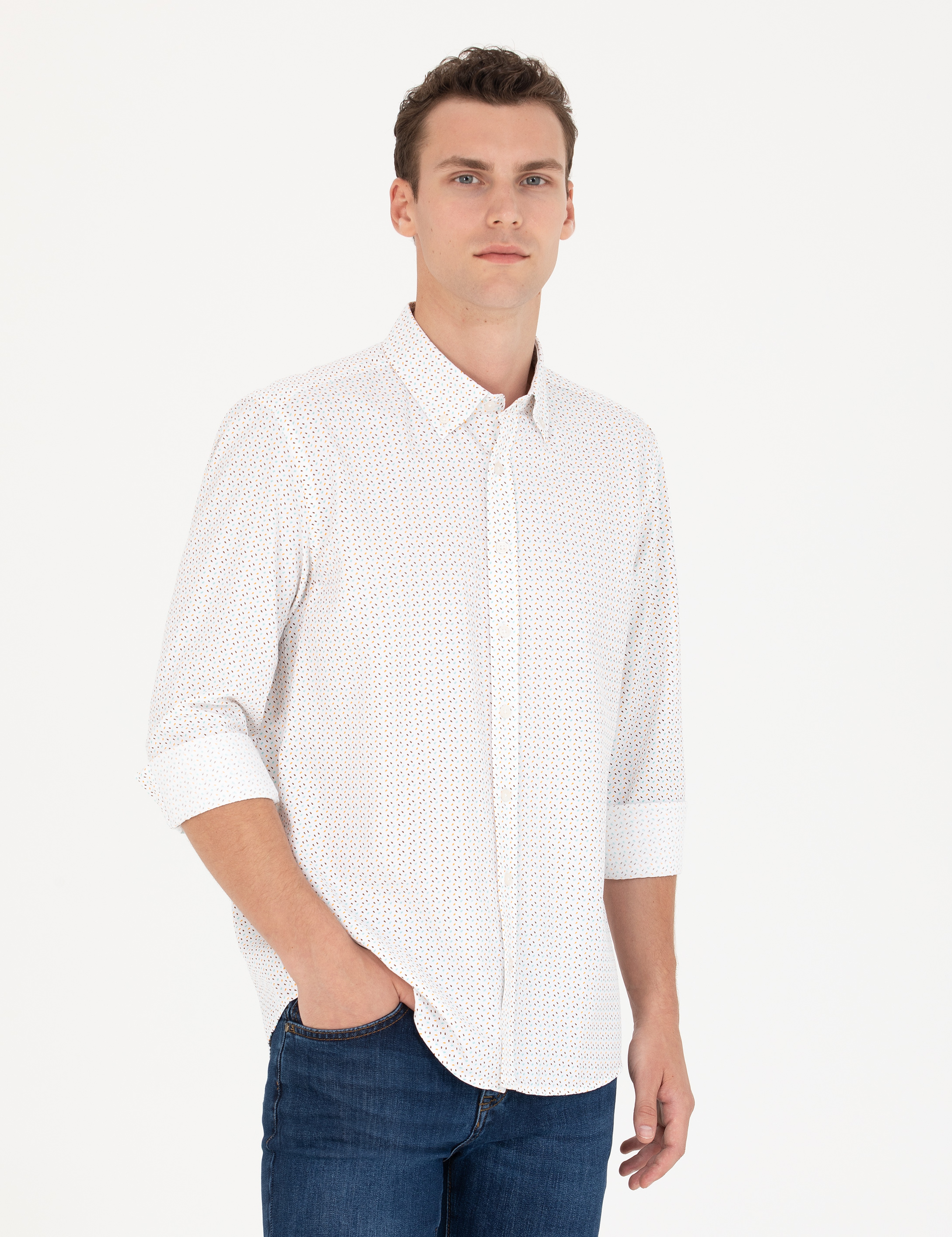Yavruağzı Slim Fit Uzun Kollu Gömlek - Image 2