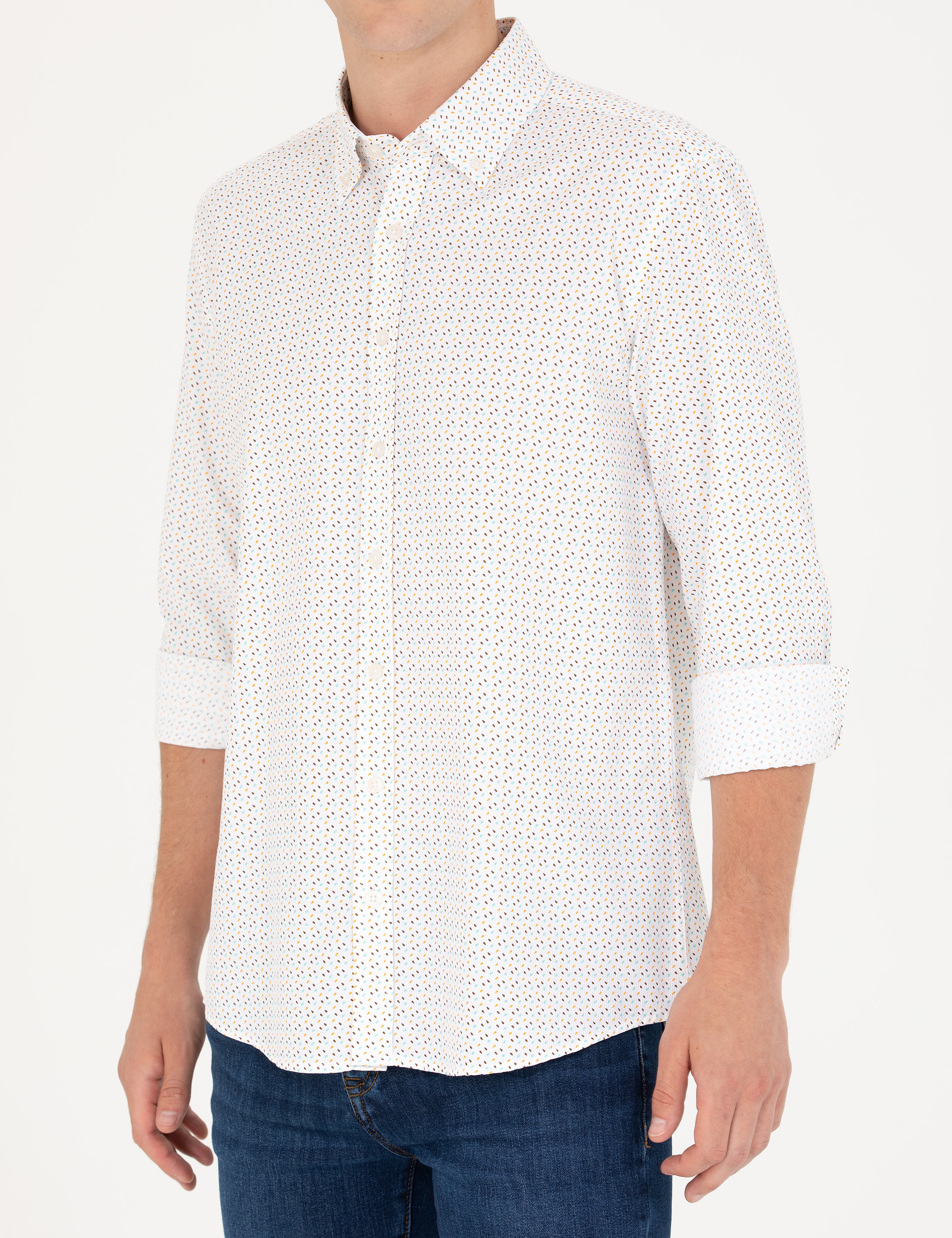 Yavruağzı Slim Fit Uzun Kollu Gömlek - Image 6
