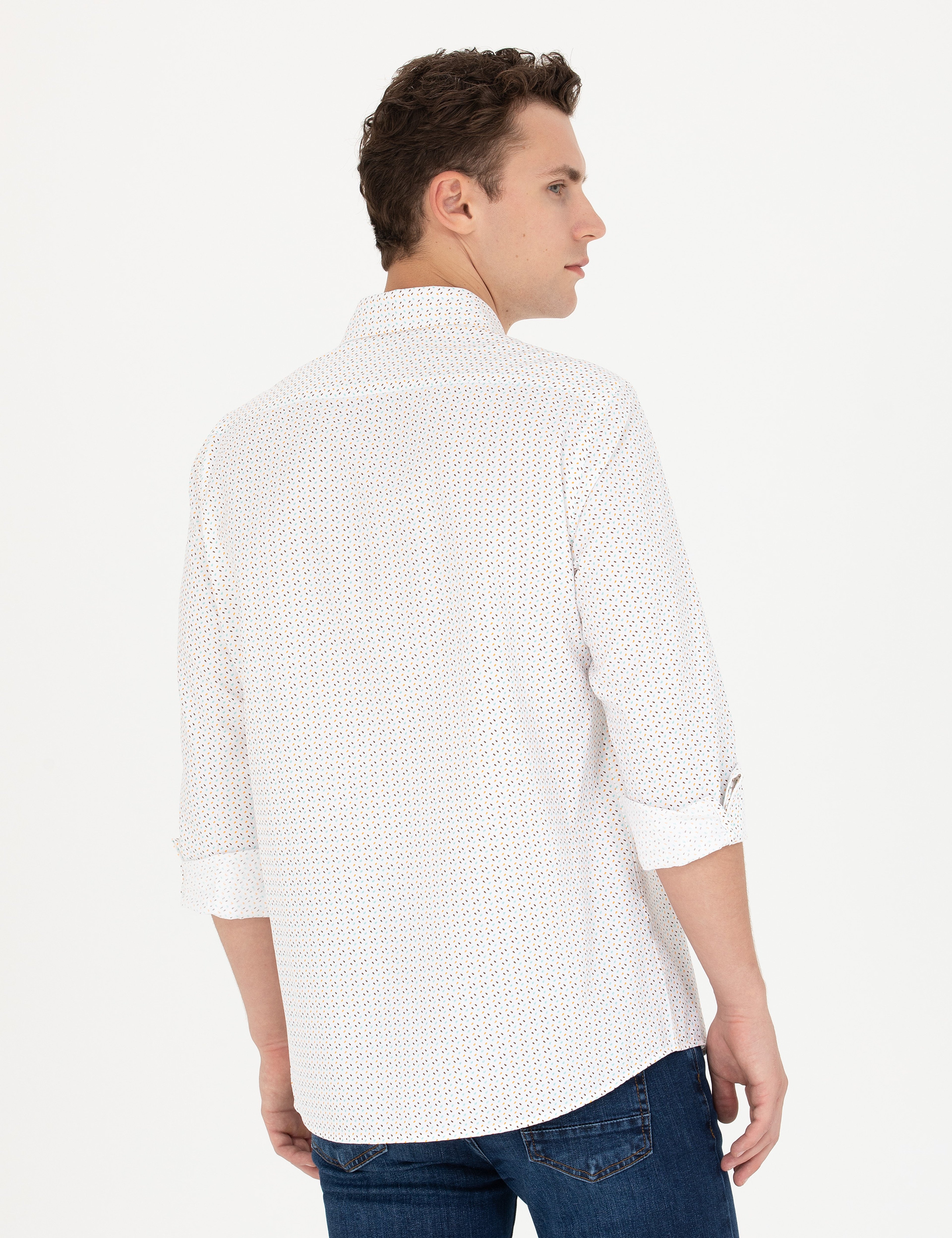 Yavruağzı Slim Fit Uzun Kollu Gömlek - Image 5