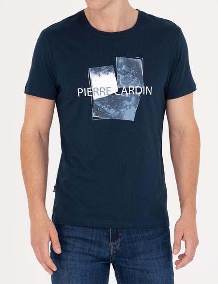 Lacivert Slim Fit Bisiklet Yaka Tişört - 50273381010