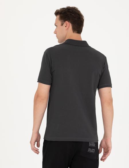 Antrasit Slim Fit Polo Yaka Tişört - 50273577019