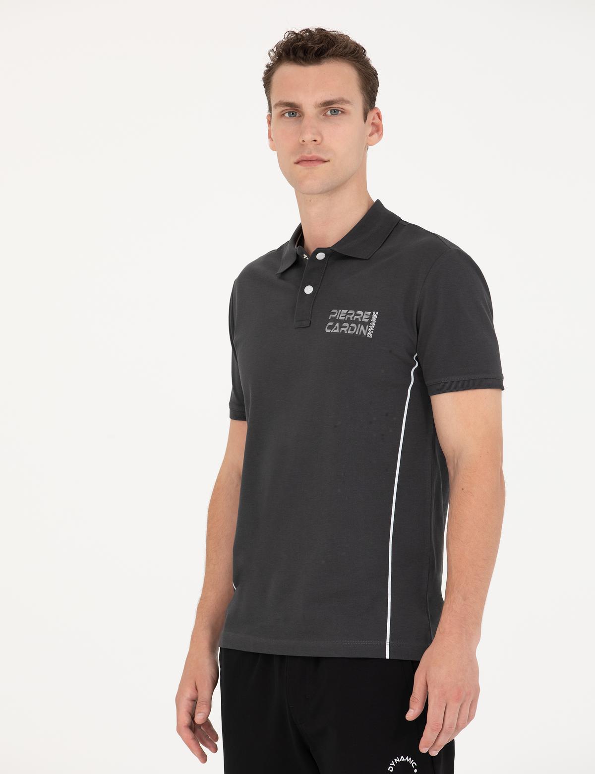 Antrasit Slim Fit Polo Yaka Tişört - 50273577019