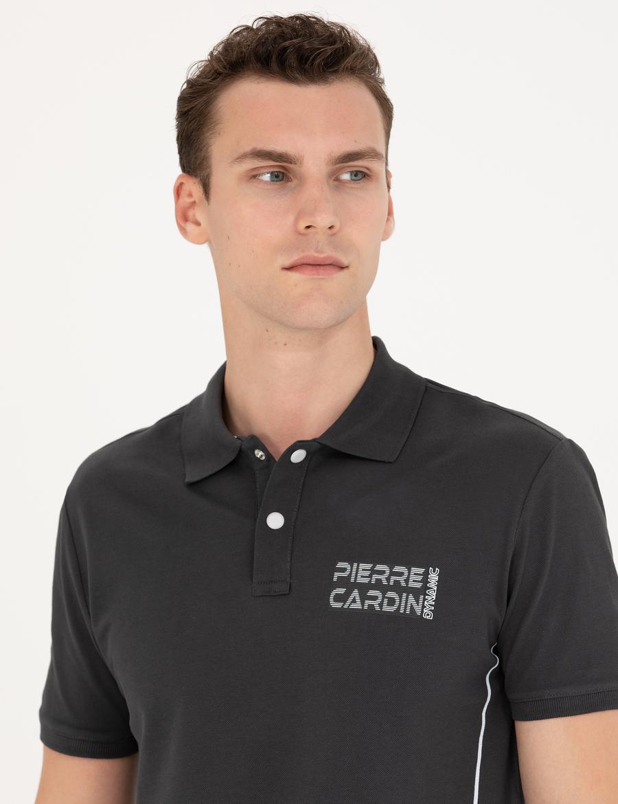 Antrasit Slim Fit Polo Yaka Tişört