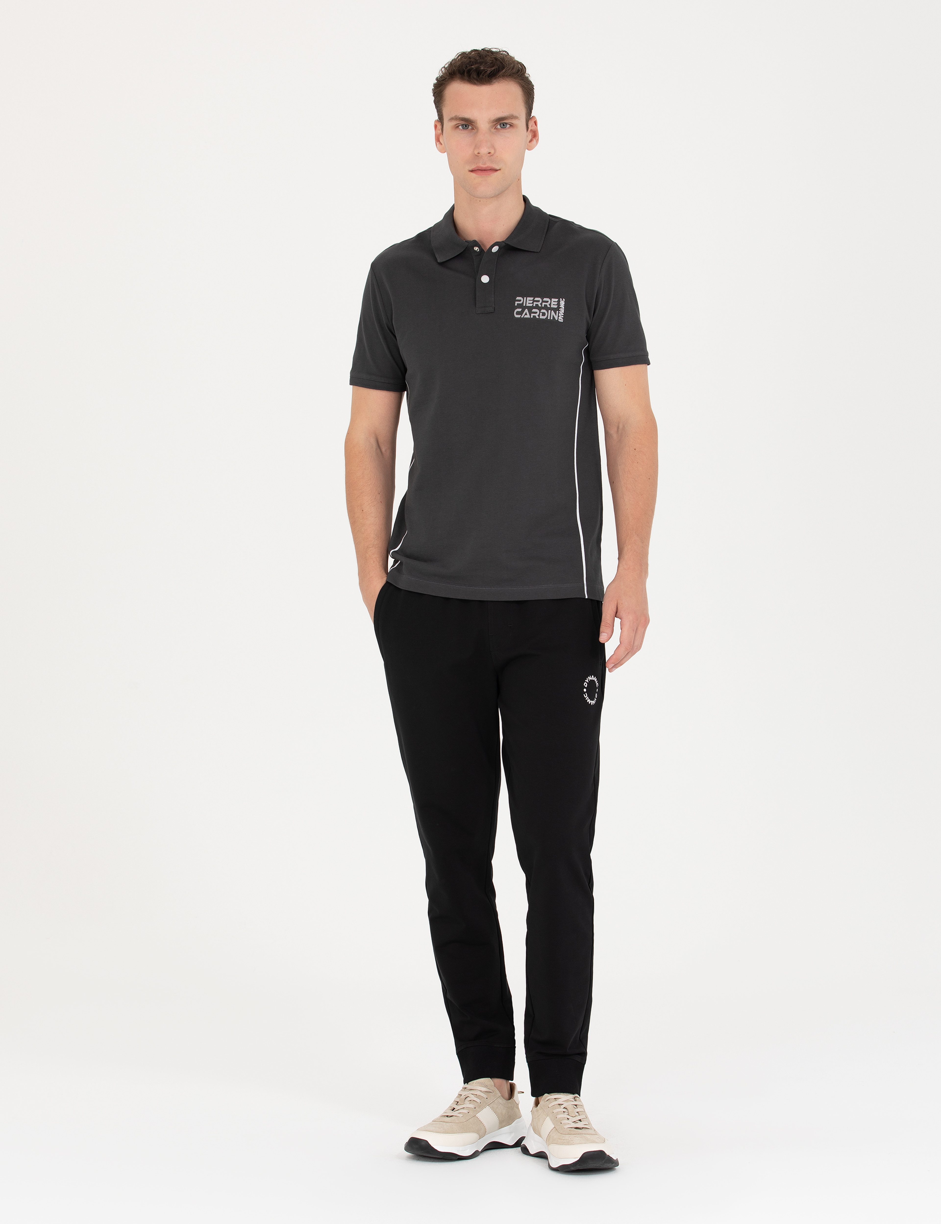 Antrasit Slim Fit Polo Yaka Tişört
