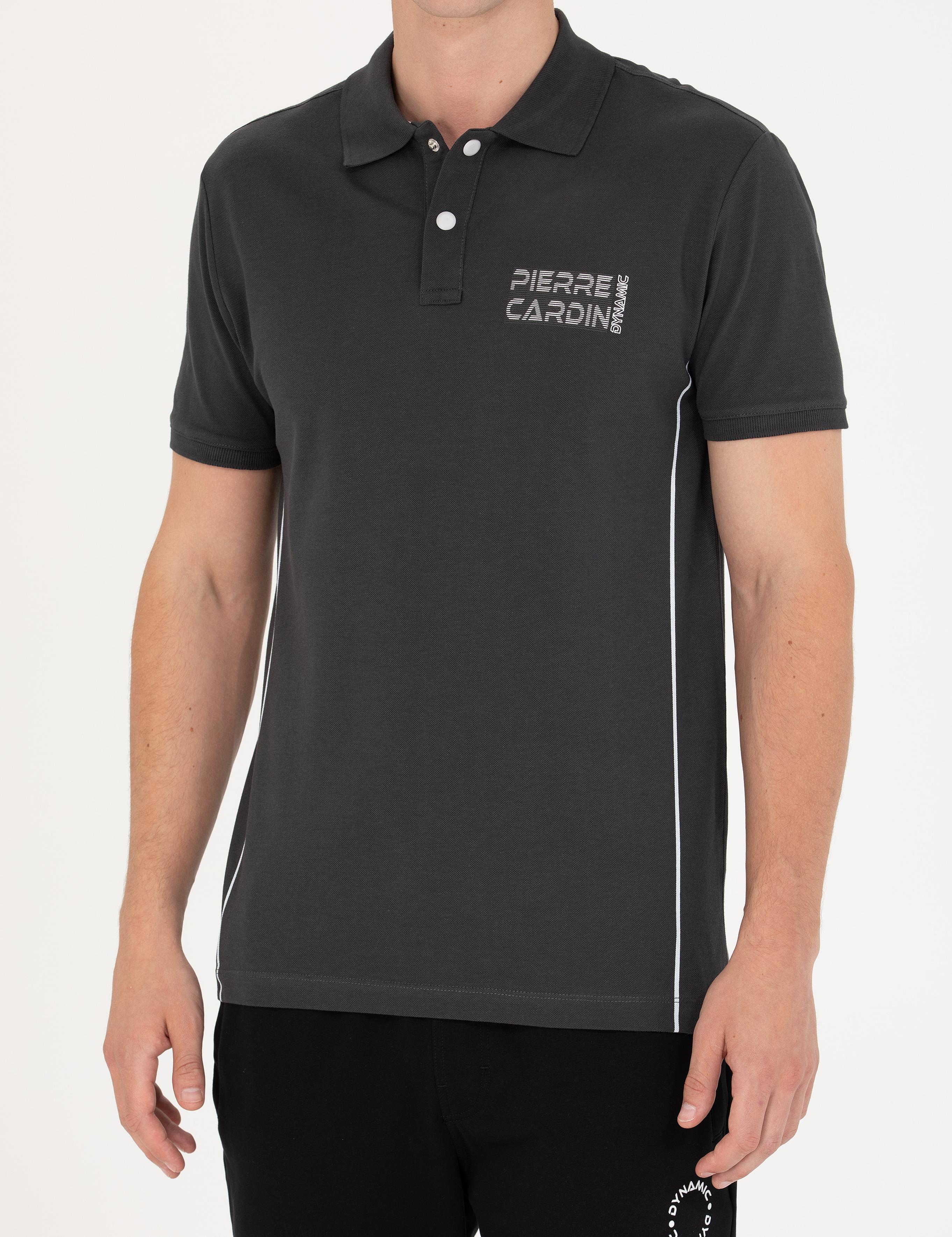 Antrasit Slim Fit Polo Yaka Tişört