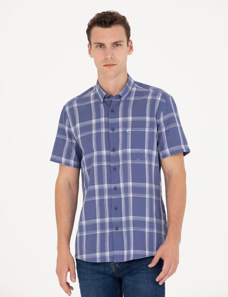 Lacivert Regular Fit Kısa Kollu Gömlek - 50265125023
