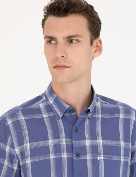 Lacivert Regular Fit Kısa Kollu Gömlek - 50265125023