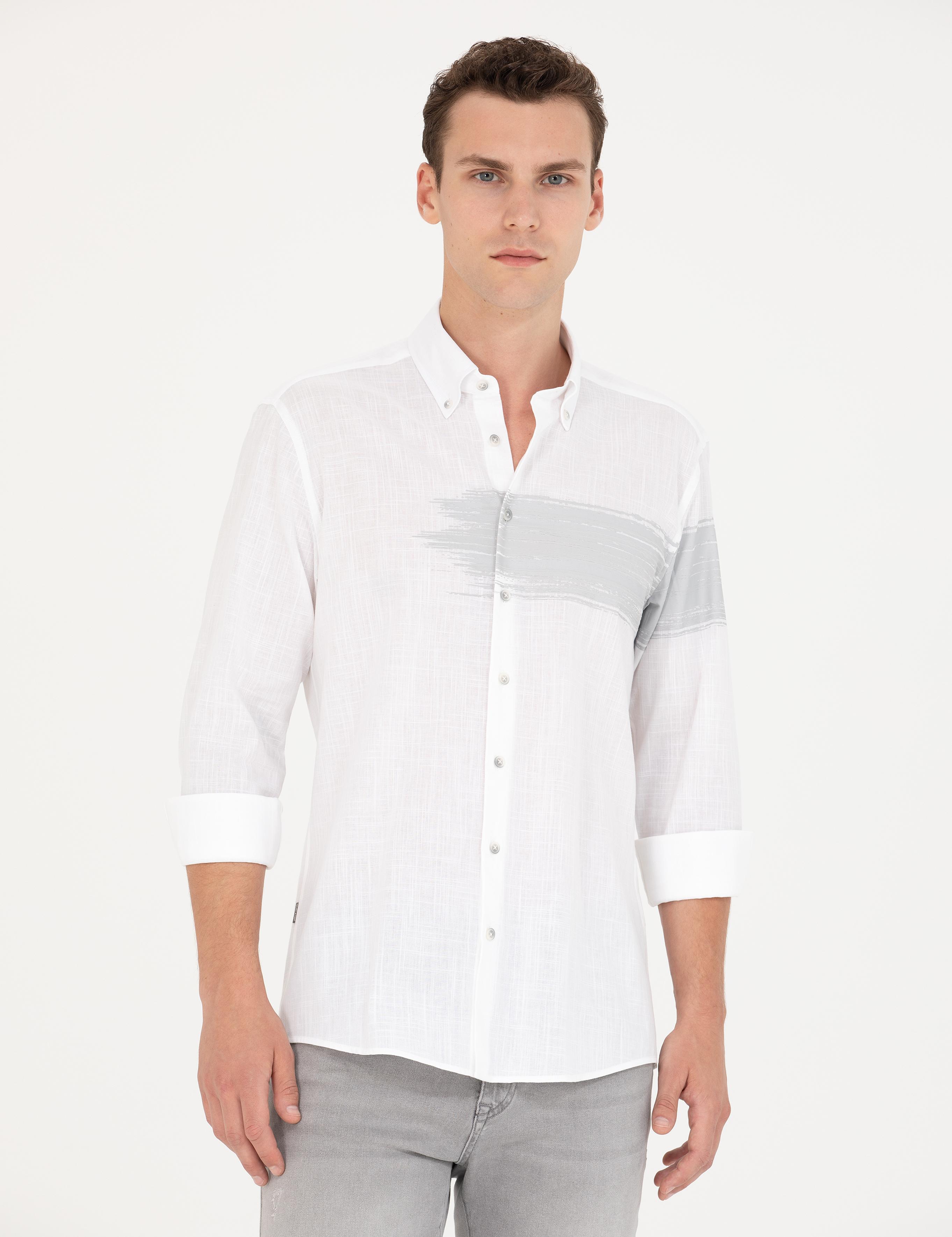 Gri Regular Fit Uzun Kollu Gömlek