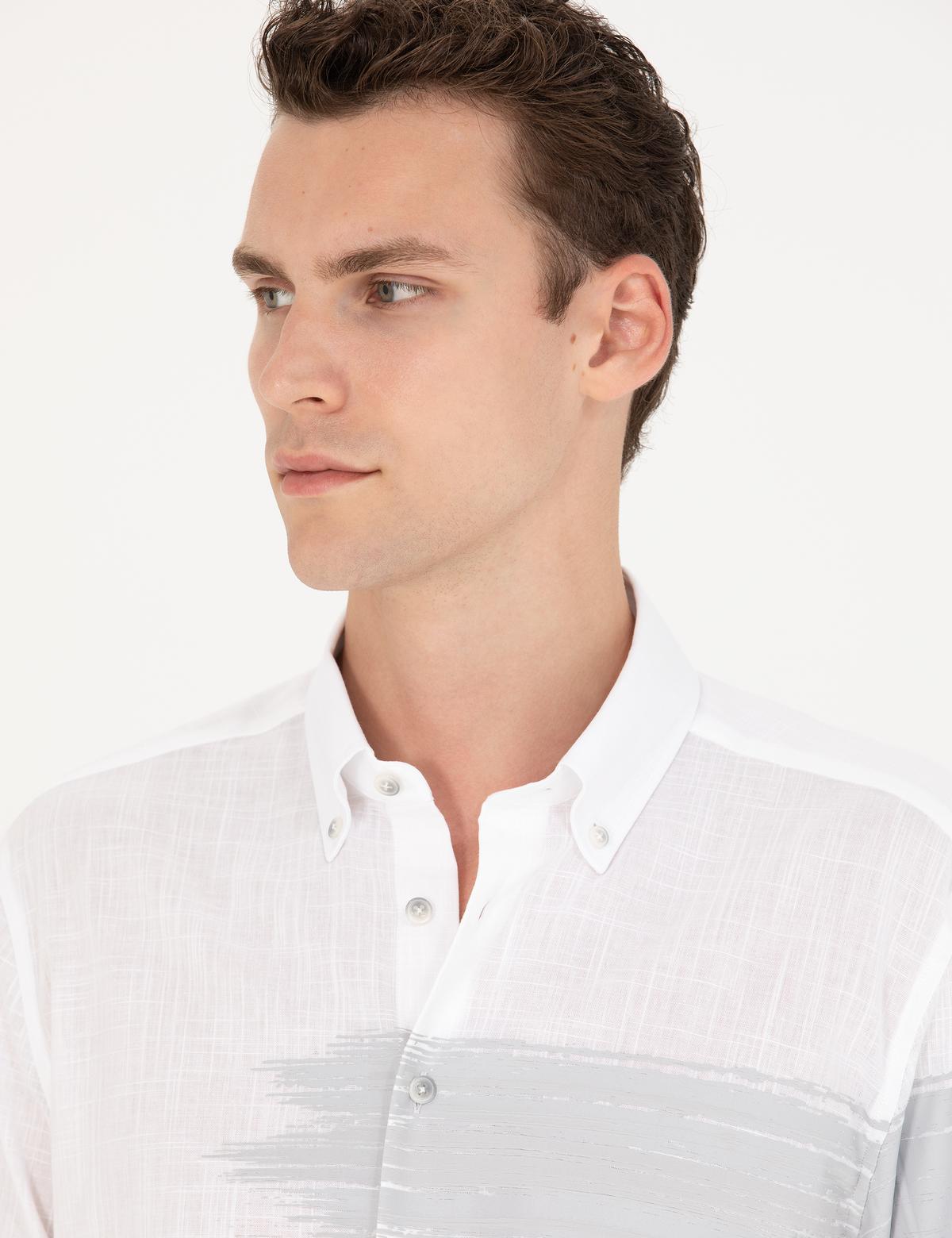 Gri Regular Fit Uzun Kollu Gömlek - 50265591012