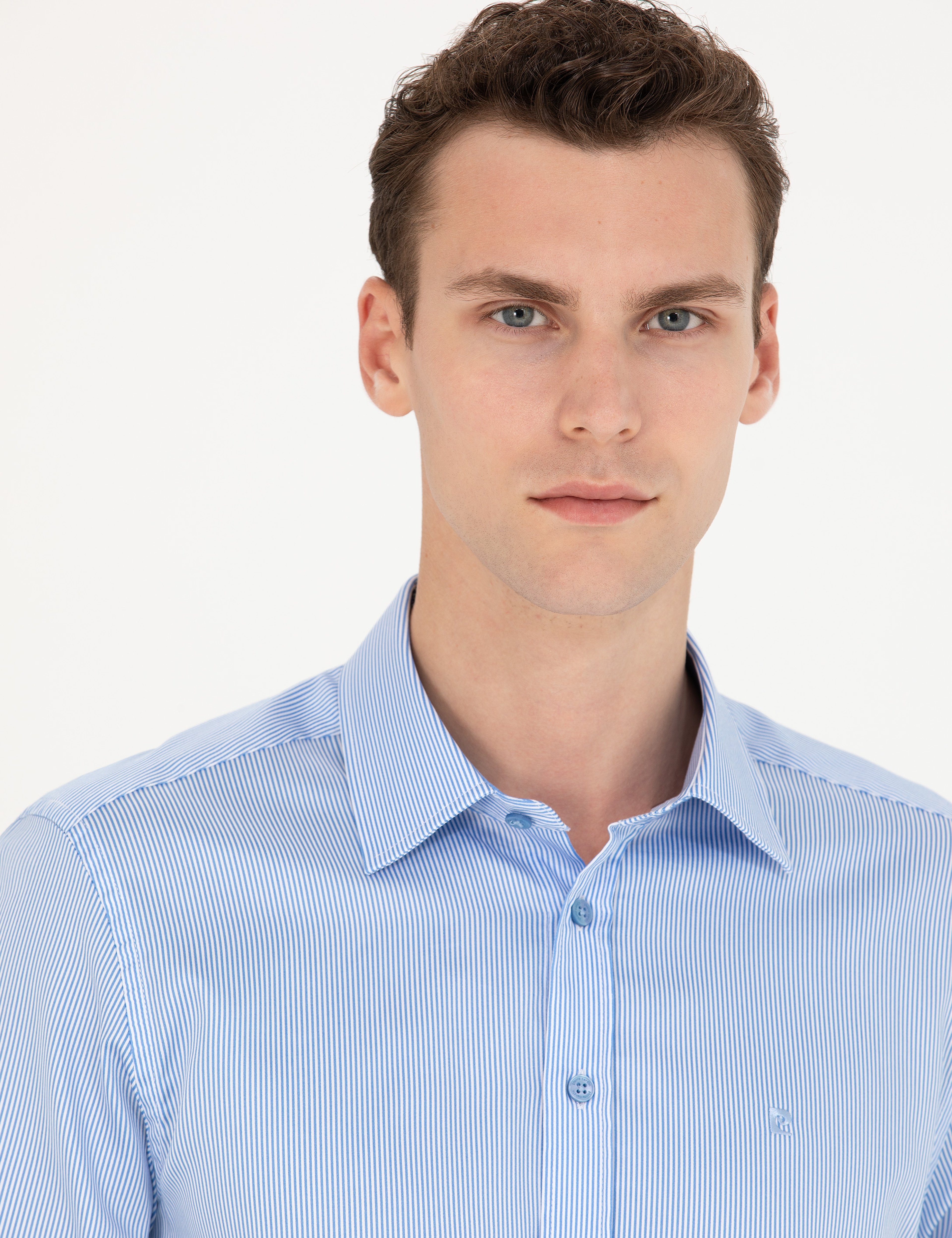 Mavi Slim Fit Uzun Kollu Gömlek