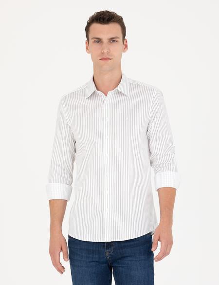 Haki Slim Fit Uzun Kollu Gömlek - 50267250036