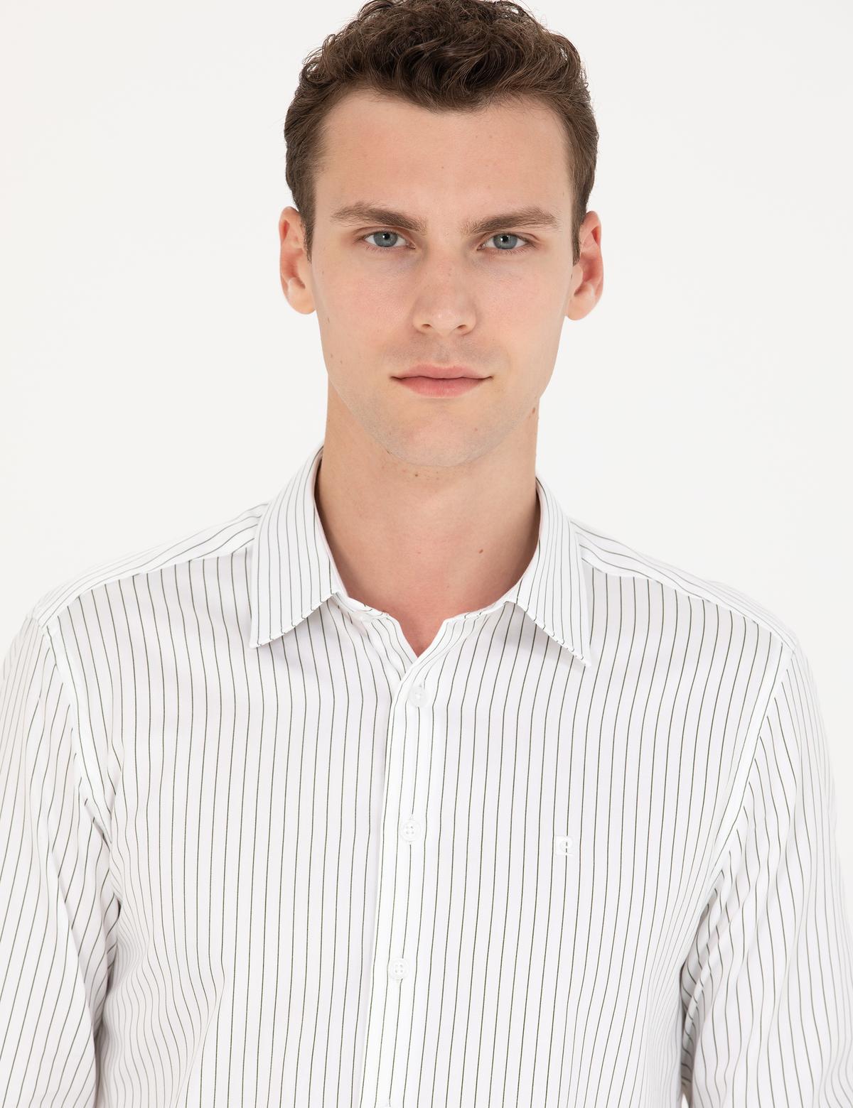 Haki Slim Fit Uzun Kollu Gömlek - 50267250036