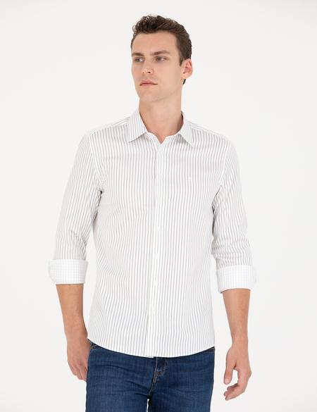Haki Slim Fit Uzun Kollu Gömlek - 50267250036