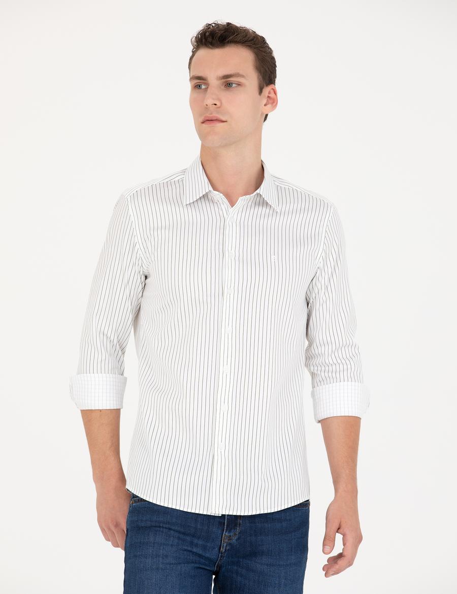 Haki Slim Fit Uzun Kollu Gömlek